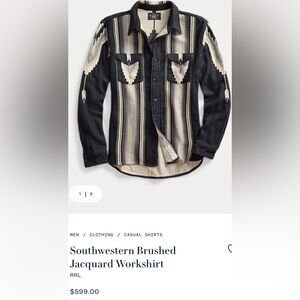 Ralph Lauren Southwestern Black, Charcoal, Cream & Gray Long Sleeve-Men’s XL/TG